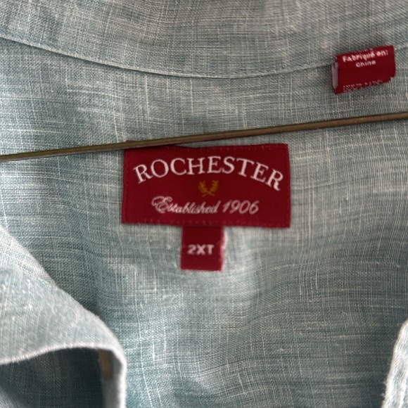 Big And Tall linen shirt. Rochester Big and Tall - Picture 4 of 6
